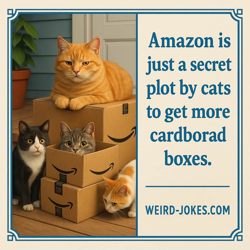 Amazon is just a secret plot by cats to get more cardboard boxes.