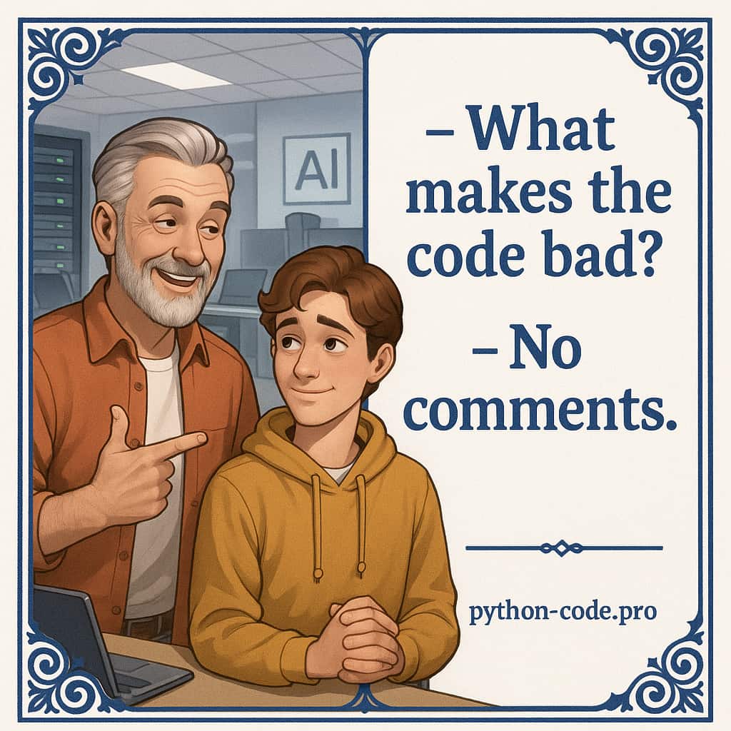 - What makes the code bad? - No comments.