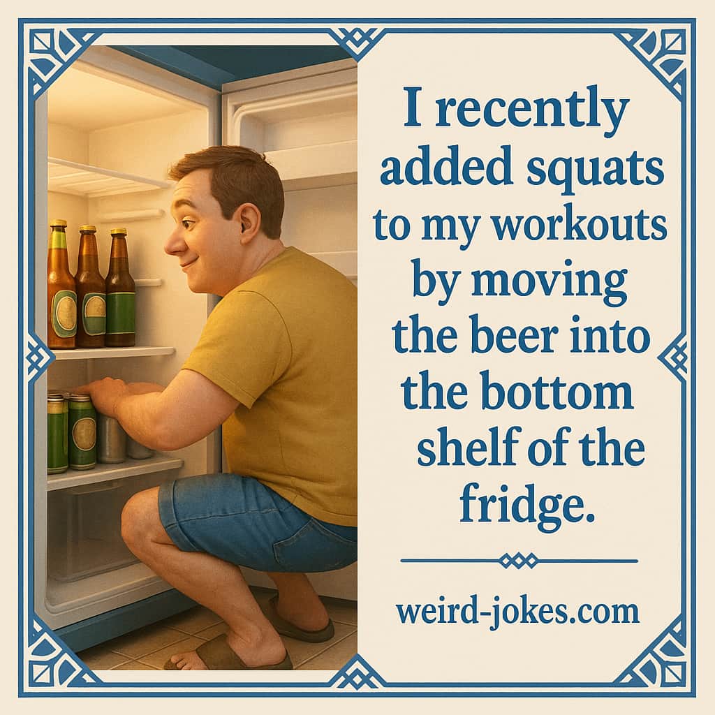 I recently added squats to my workouts by moving the beer into the bottom shelf of the fridge.