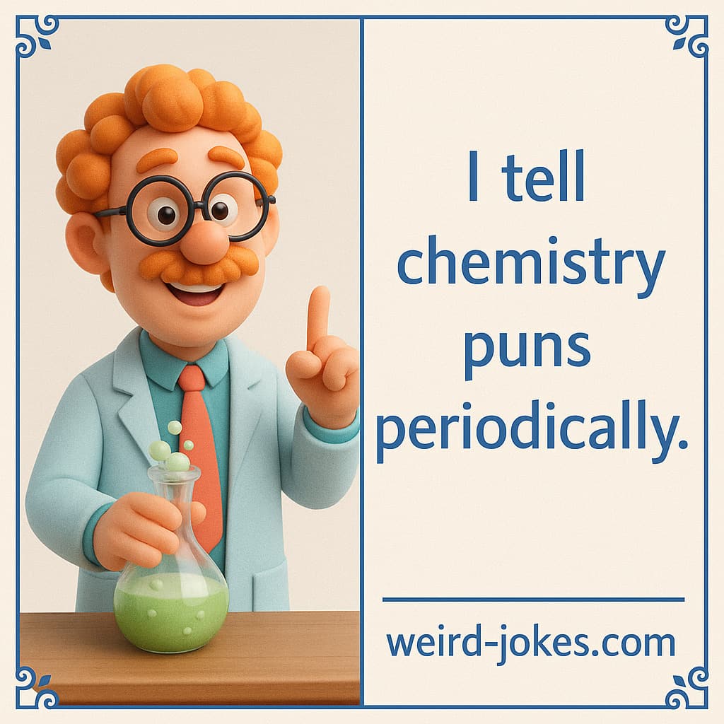 Chemistry joke meme: I tell chemistry puns periodically.