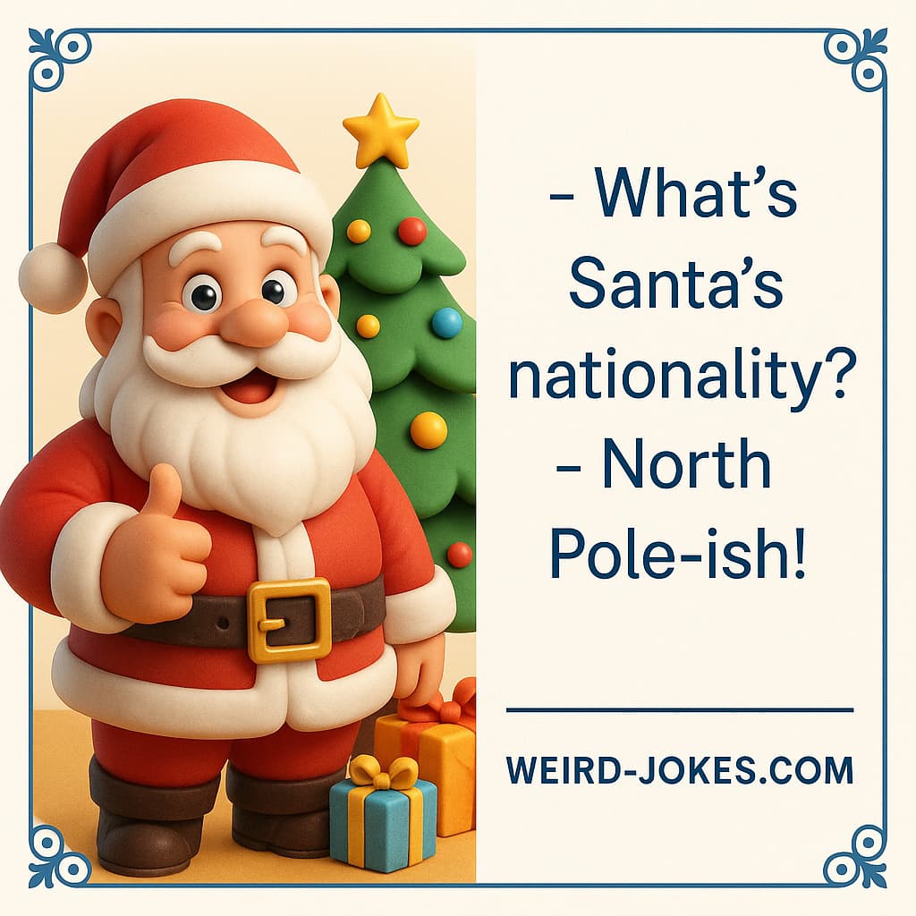 Christmas joke meme: What’s Santa’s nationality? North Pole-ish!