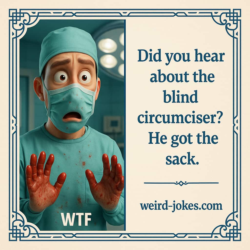 Did you hear about the blind circumciser? He got the sack.