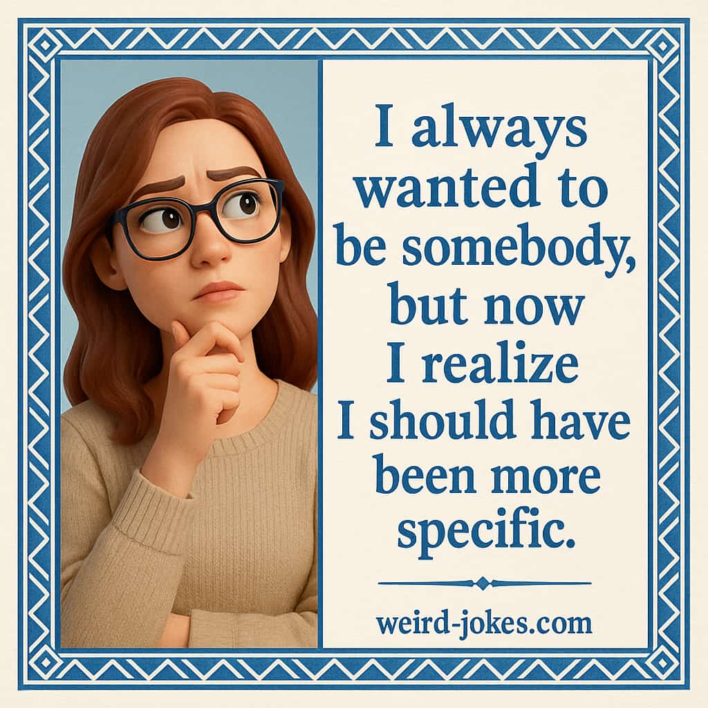 I always wanted to be somebody, but now I realize I should have been more specific.