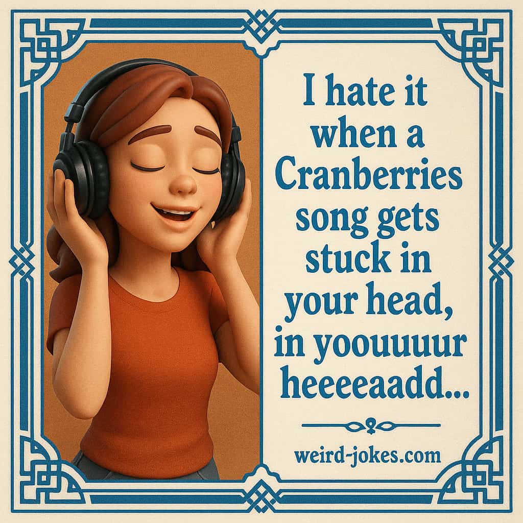 I hate it when a Cranberries song gets stuck in your head, in your heaad,  in yooouuur heeeeaaadd...