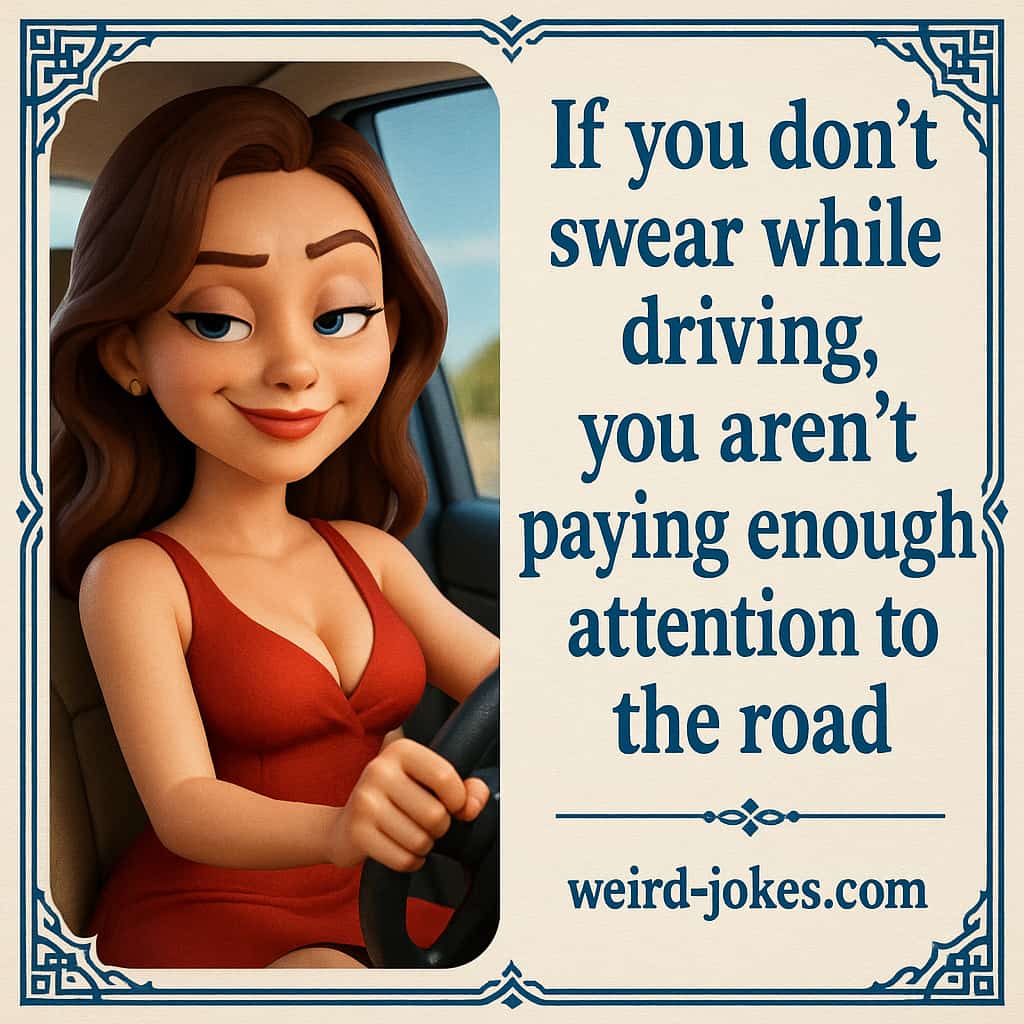 If you don't swear while driving, you aren't paying enough attention to the road.