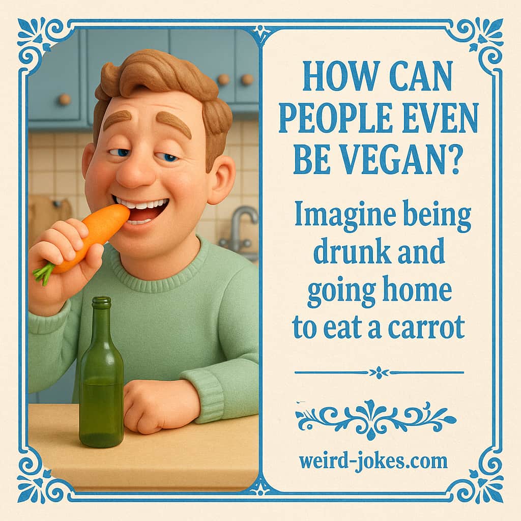 How can people even be vegan? Imagine being drunk and going home to eat a carrot.