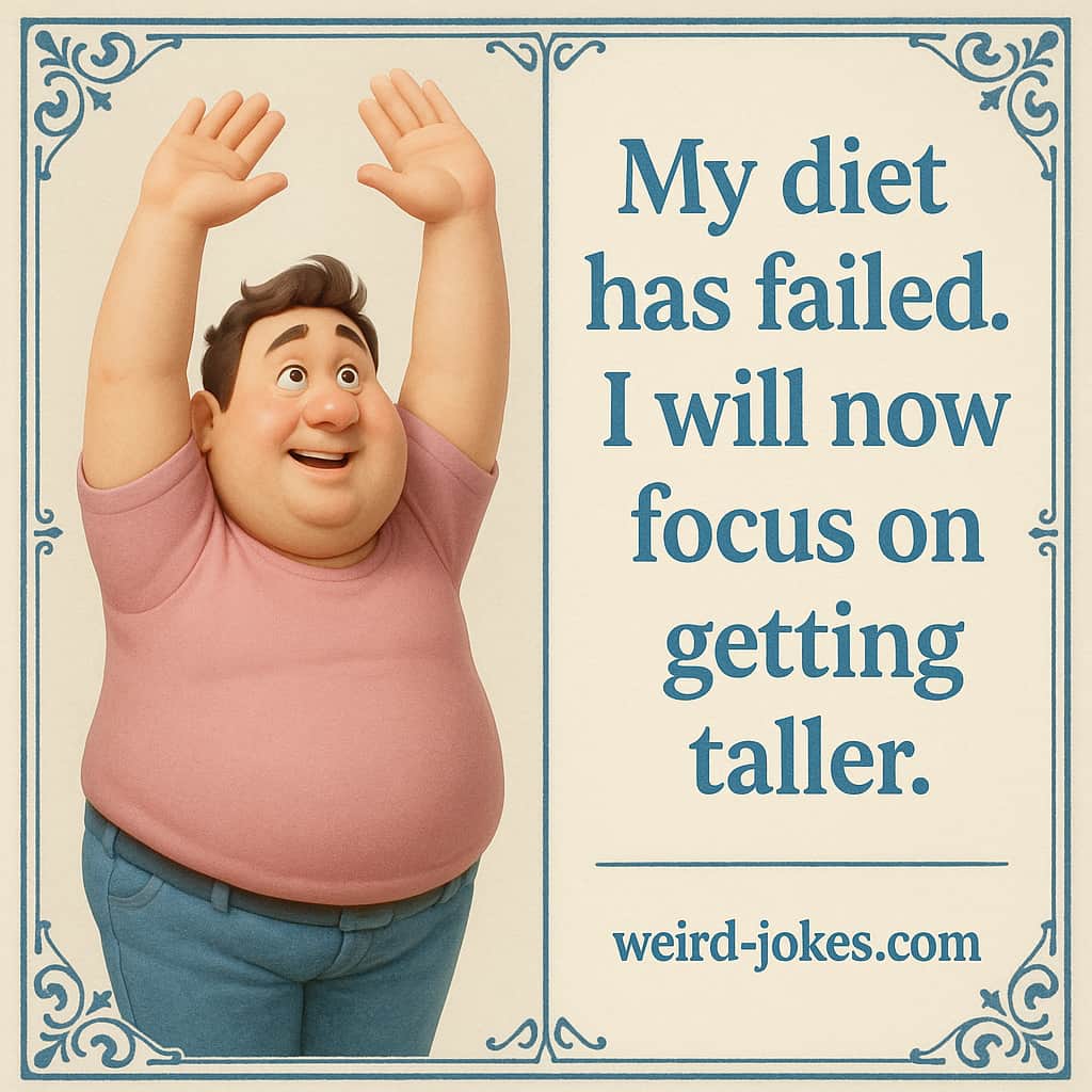 My diet has failed. I will now focus on getting taller.