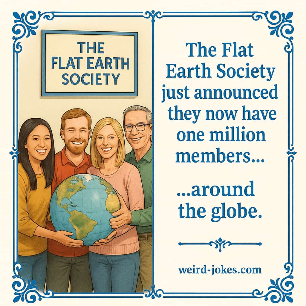 The Flat Earth Society just announced they now have one million members...around the globe.