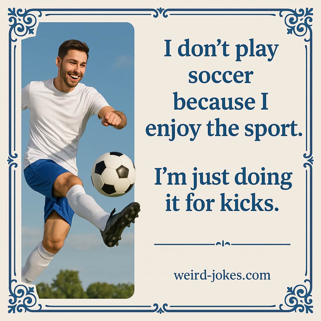 I don't play soccer because I enjoy the sport. I'm just doing it for kicks.