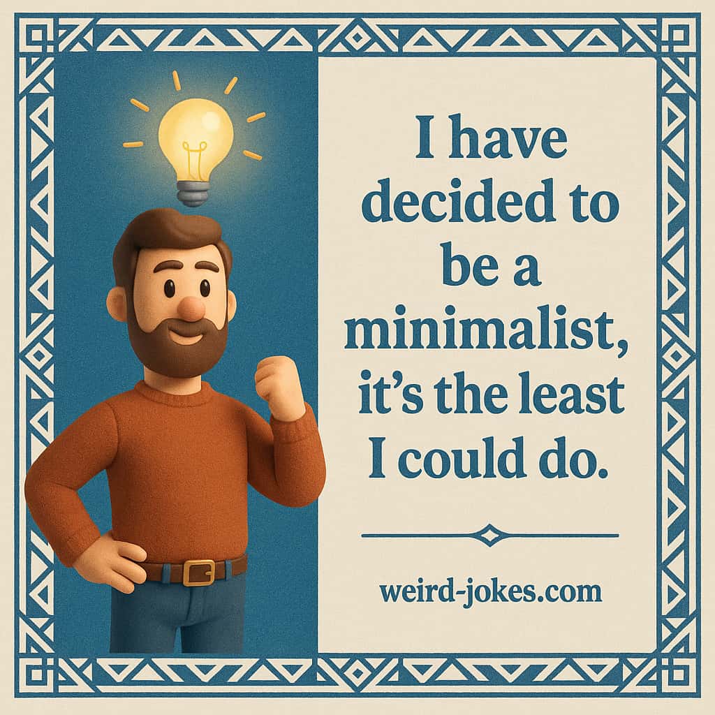I have decided to be a minimalist, it’s the least I could do.