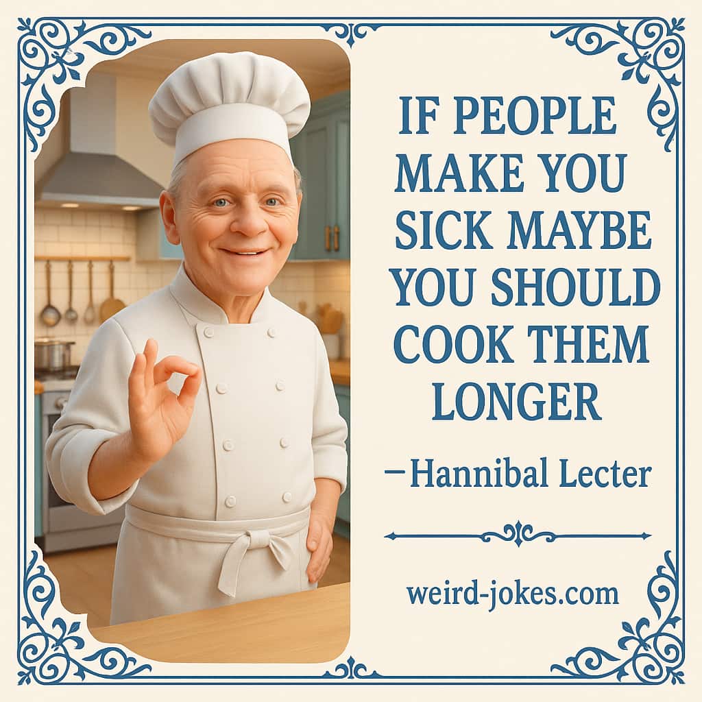IF PEOPLE MAKE YOU SICK MAYBE YOU SHOULD COOK THEM LONGER ~ Hannibal Lecter