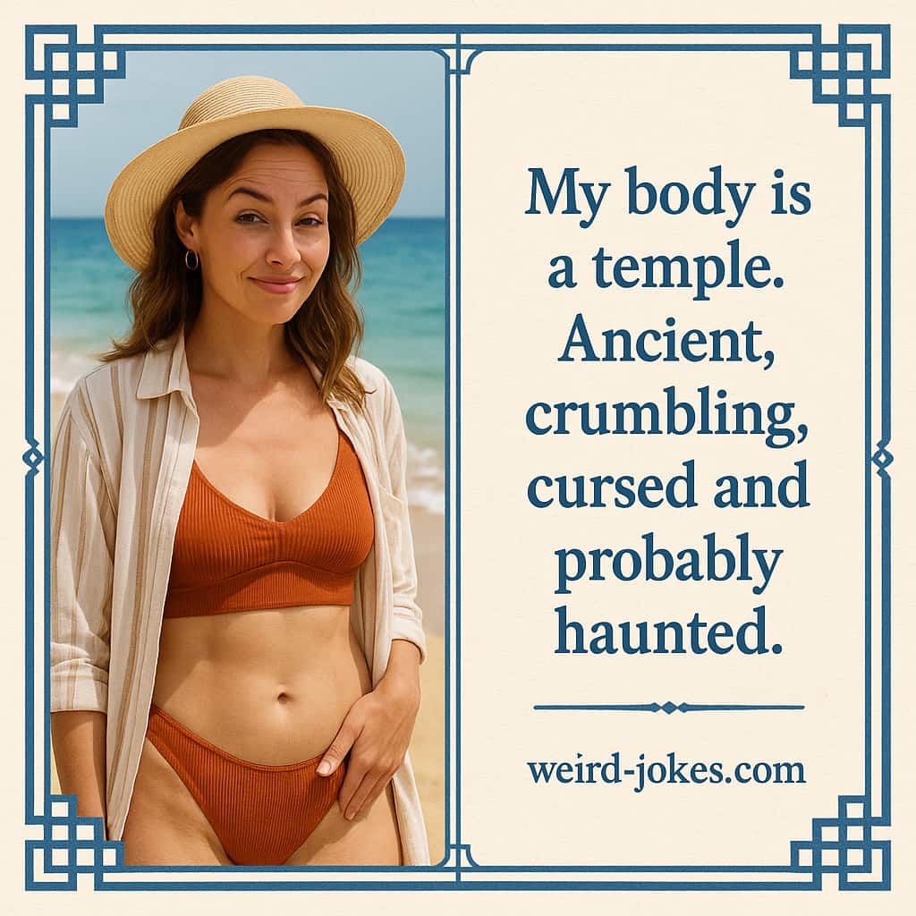 My body is a temple. Ancient, crumbling, cursed and probably haunted.