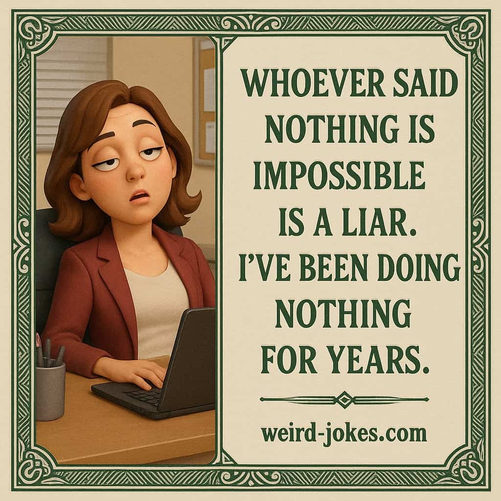 Whoever said nothing is impossible is a liar. I've been doing nothing for years.
