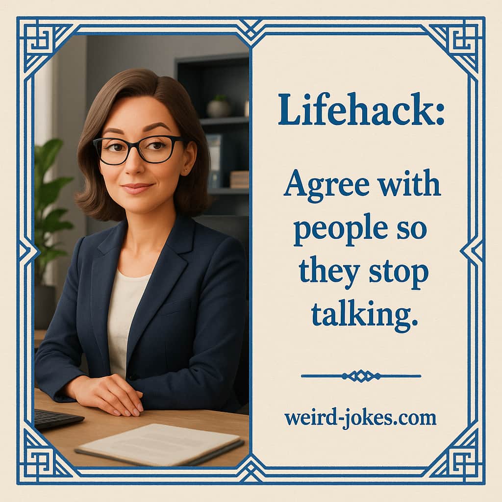 Lifehack: Agree with people so they stop talking.