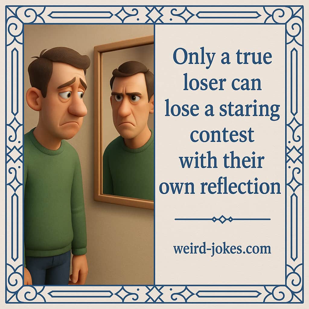Only a true loser can lose a staring contest with their own reflection.