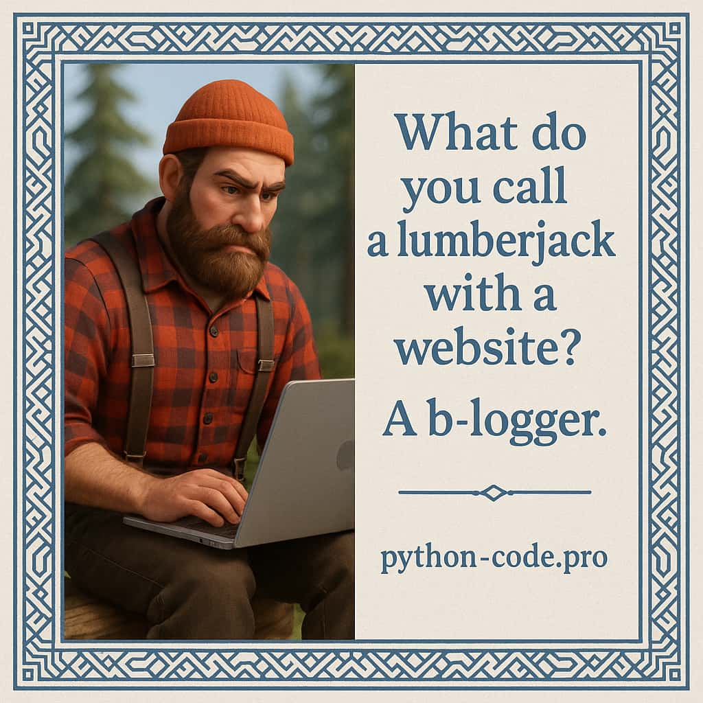 What do you call a lumberjack with a website? A b-logger.