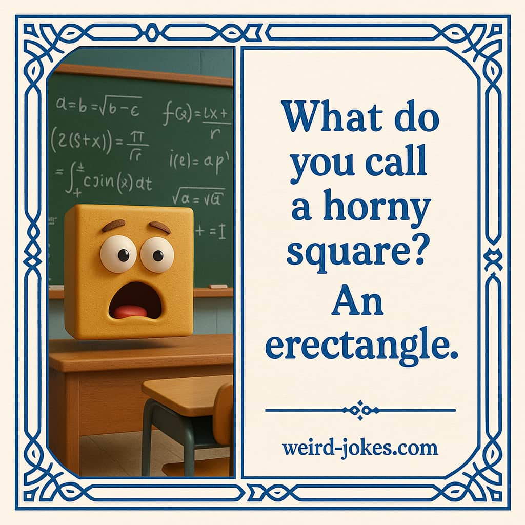 What do you call a horny square? An erectangle.