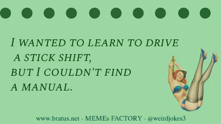 I wanted to learn to drive a stick shift, but I couldn't find a manual.