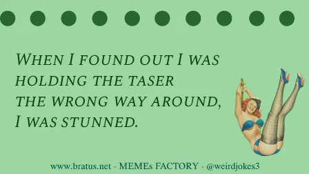 When I found out I was holding the taser the wrong way around, I was stunned.