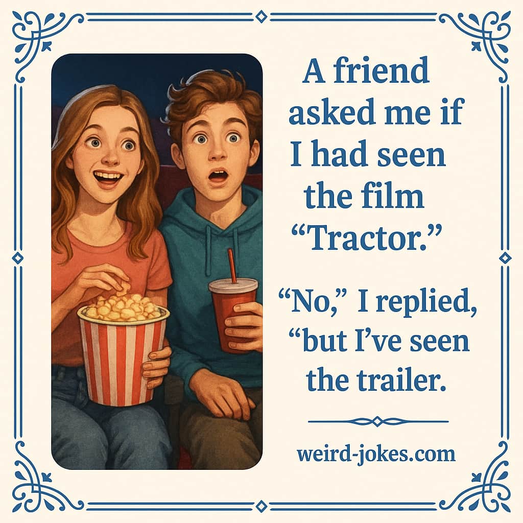 A friend asked me if I had seen the film Tractor. No, I replied, but I've seen the trailer.