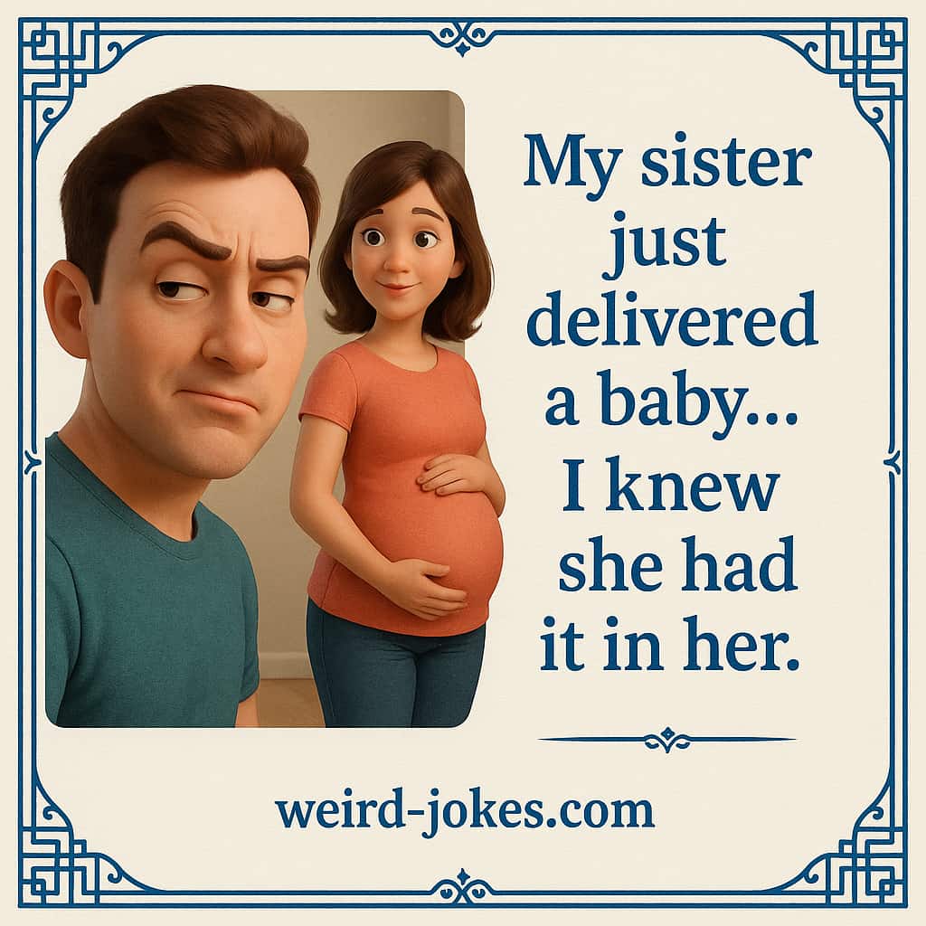 My sister just delivered a baby... I knew she had it in her.