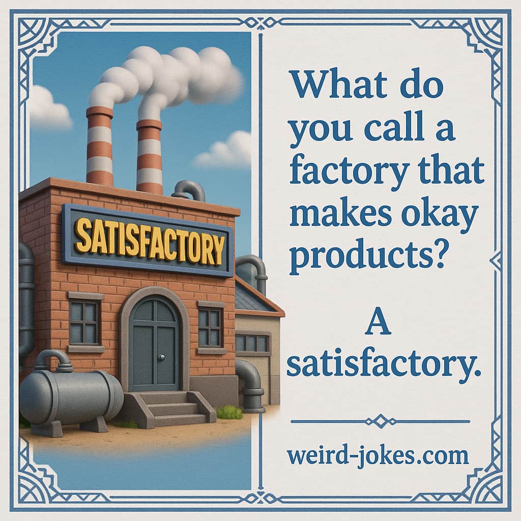 What do you call a factory that makes okay products? A satisfactory.