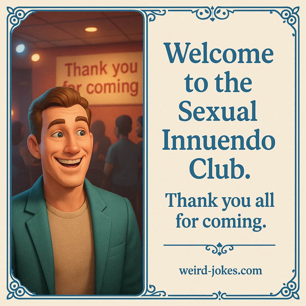Welcome to the Sexual Innuendo Club. Thank you all for coming.