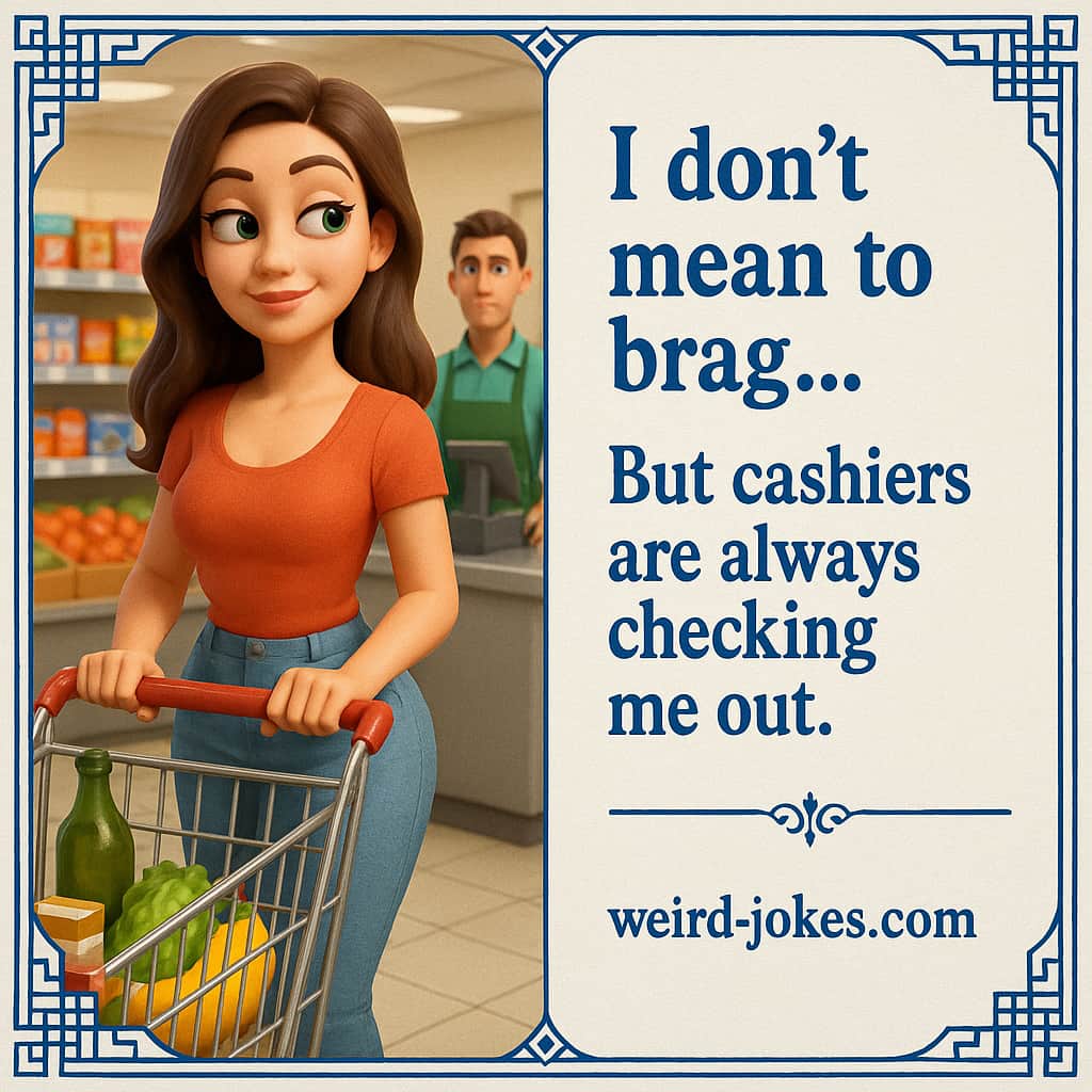 I don't mean to brag… But cashiers are always checking me out.