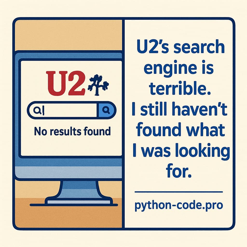 U2’s search engine is terrible. I still haven’t found what I was looking for.