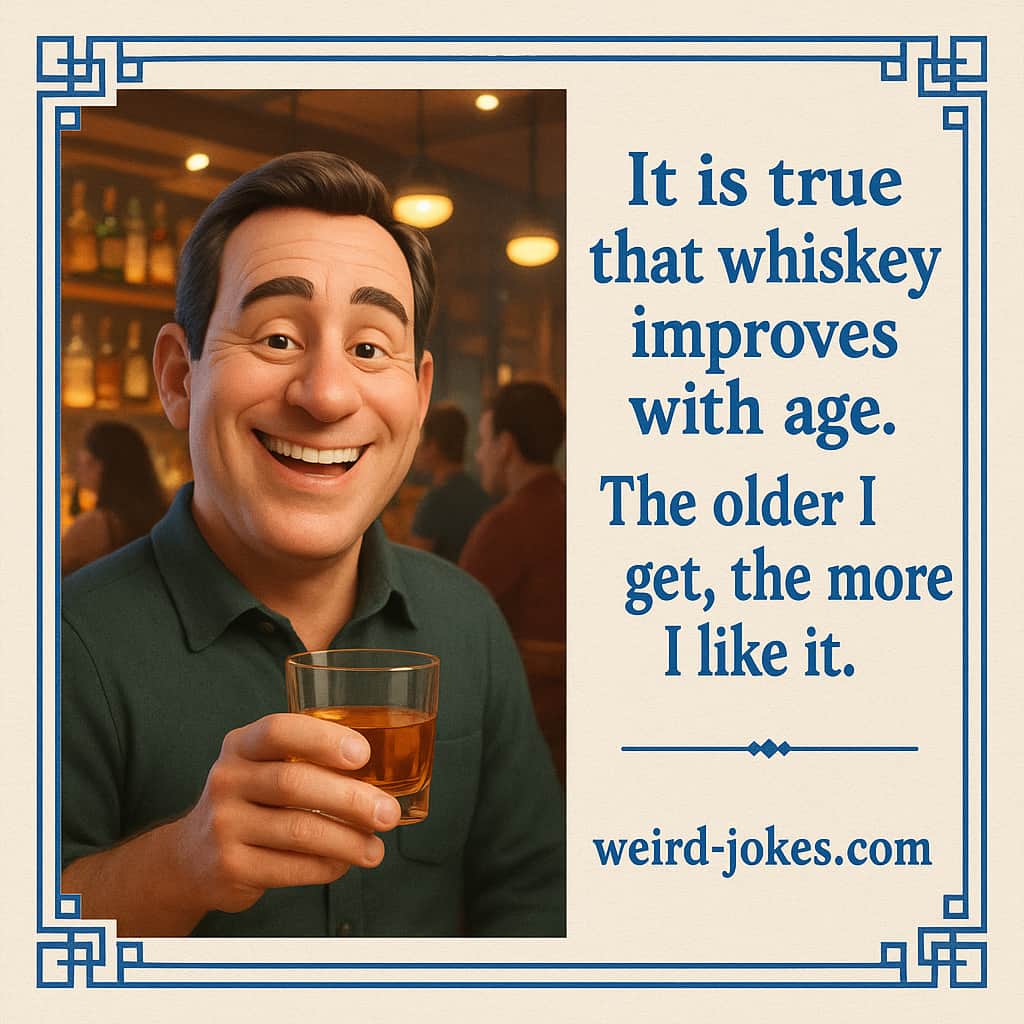 It is true that whiskey improves with age. The older I get, the more I like it.
